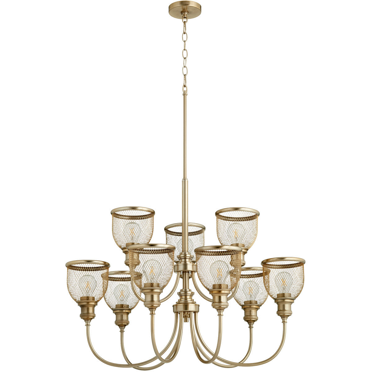 Quorum Omni Chandelier in Aged Brass 6212-9-80