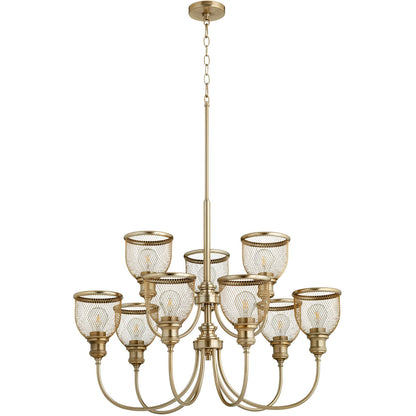 Quorum Omni Chandelier in Aged Brass 6212-9-80