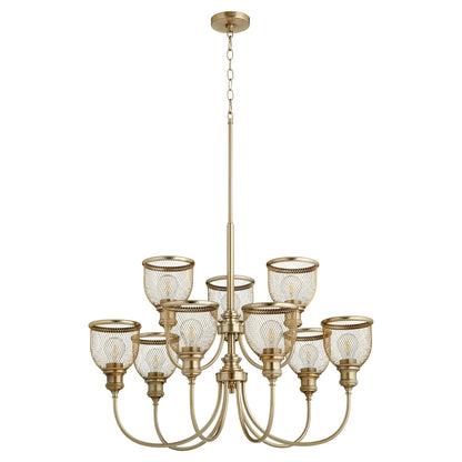 Quorum Omni Chandelier in Aged Brass 6212-9-80