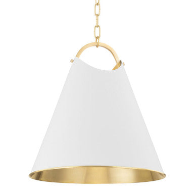 Hudson Valley Lighting Burnbay Pendant in Aged Brass 6218-AGB/SWH