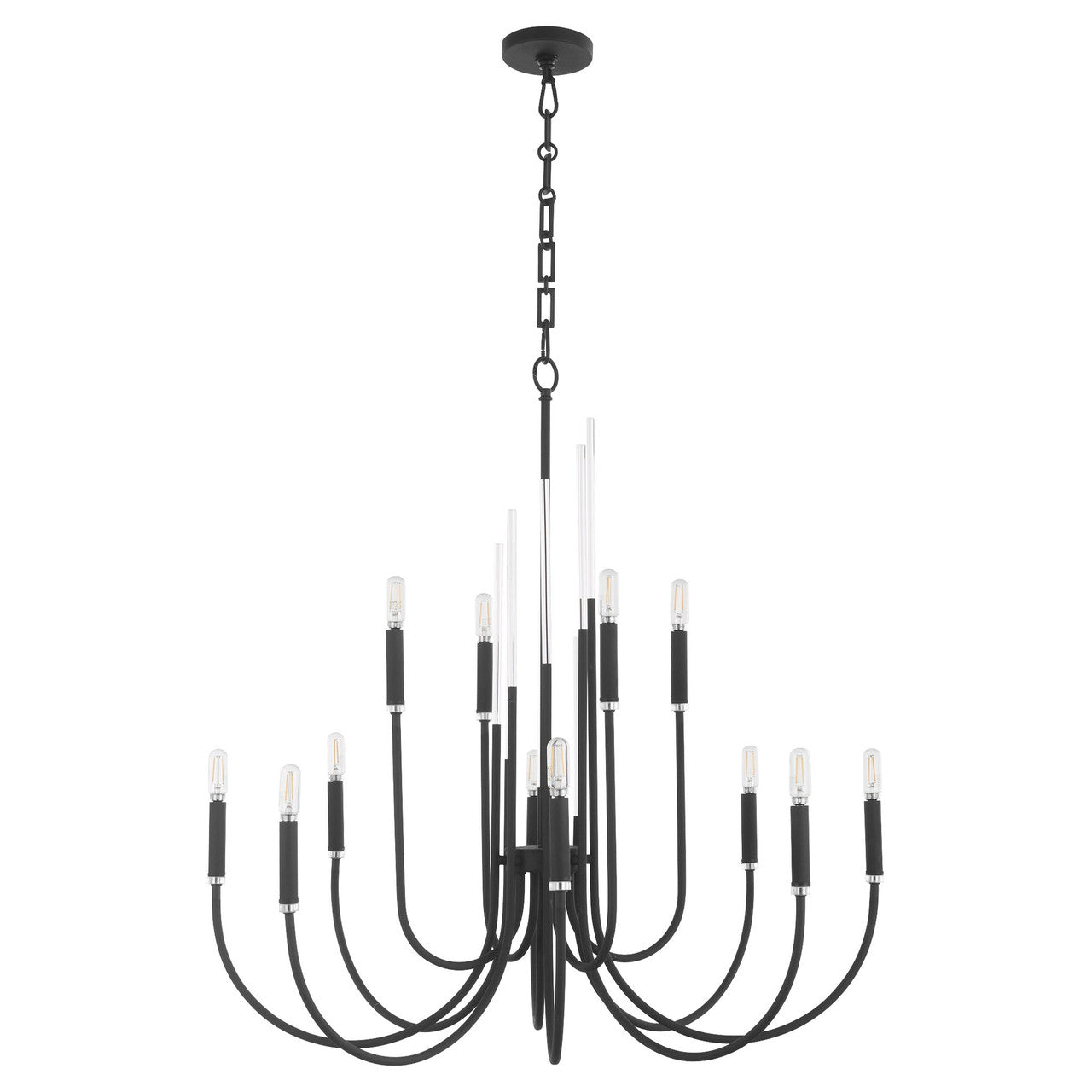 Quorum  Summit 12 Light Chandlier - Textured Black 6223-12-69