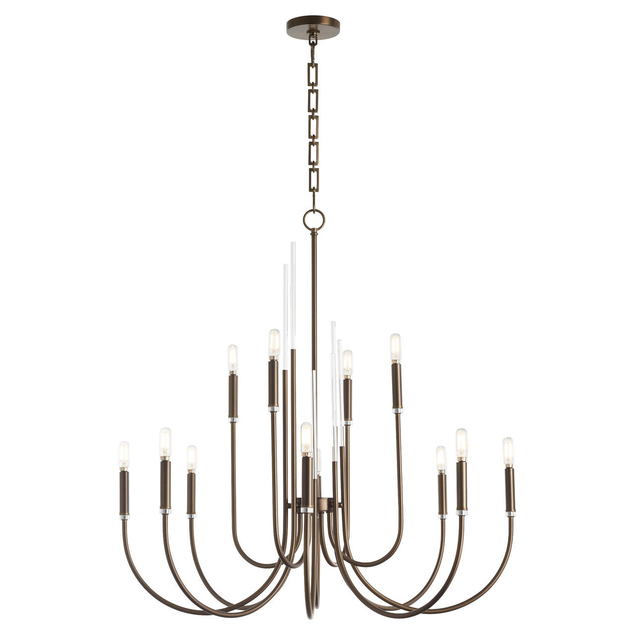 Quorum  Summit 12 Light Chandlier - Dark Brass  6223-12-81