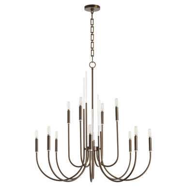 Quorum  Summit 12 Light Chandlier - Dark Brass  6223-12-81