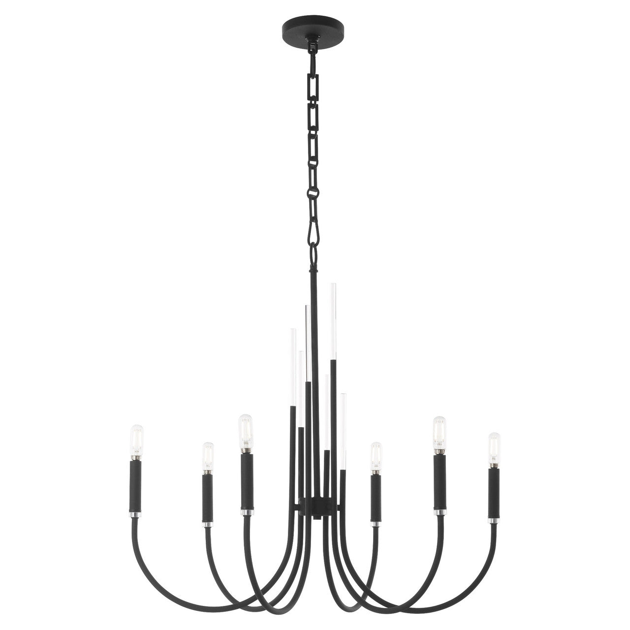 Quorum  Summit 6 Light Chandlier - Textured Black 6223-6-69