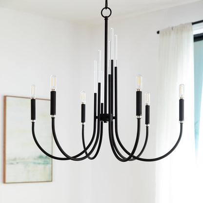 Quorum  Summit 6 Light Chandlier - Textured Black 6223-6-69