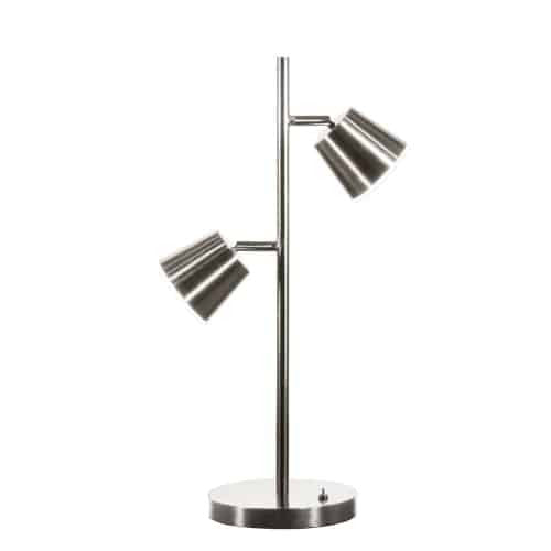 Dainolite 2 Light LED Table Lamp, Satin Chrome Finish 624LEDT-SC