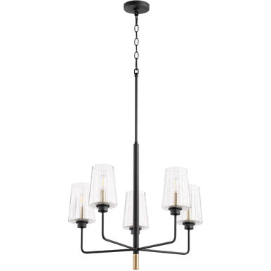 Quorum Dalia Chandelier in Noir with Aged Brass 625-5-6980