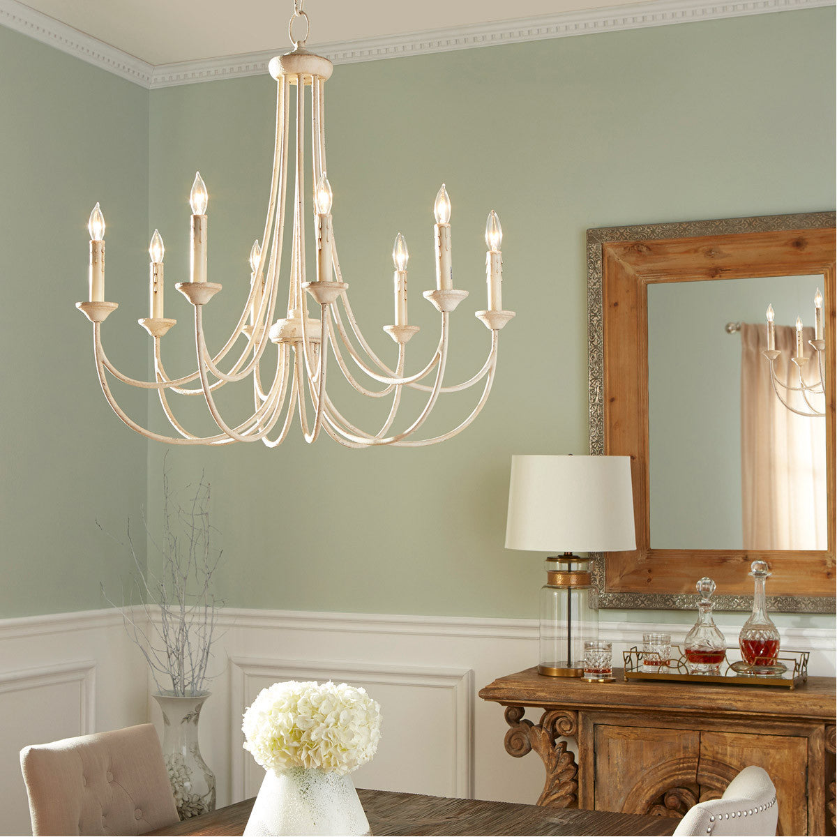 Quorum Brooks Chandelier in Persian White 6250-8-70