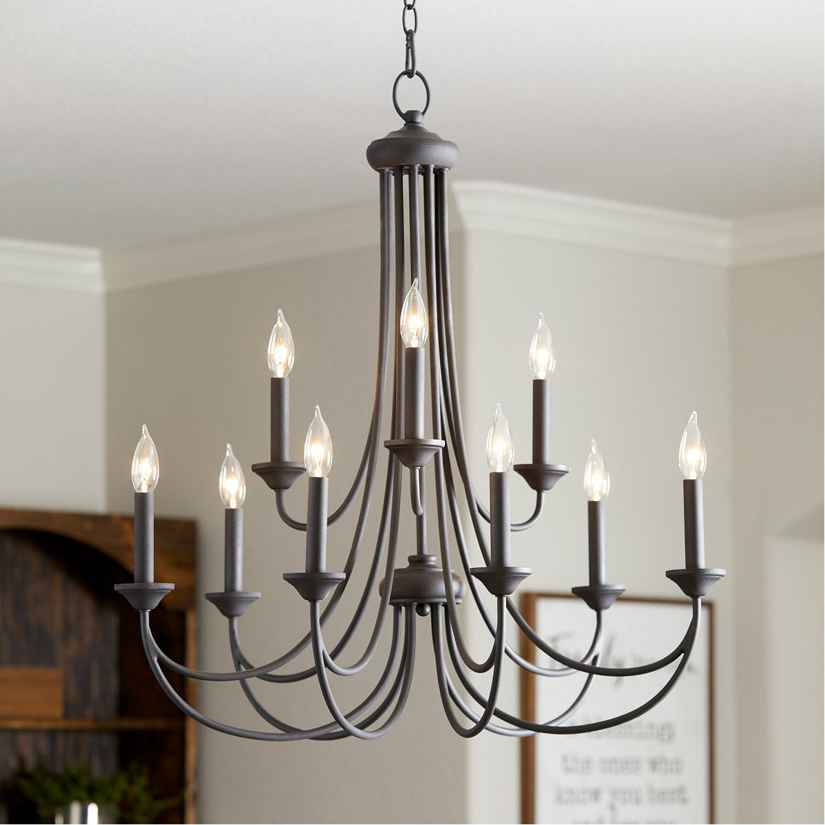 Quorum Brooks Chandelier in Noir 6250-9-69