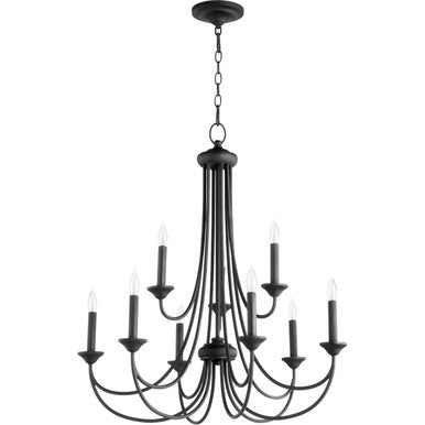 Quorum Brooks Chandelier in Noir 6250-9-69