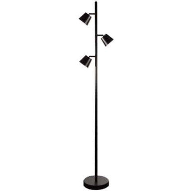 Dainolite 3 Light LED Floor Lamp, Matte Black Finish 625LEDF-BK