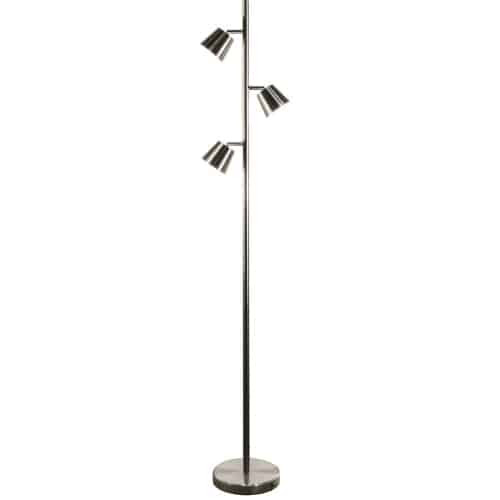 Dainolite 3 Light LED Floor Lamp, Satin Chrome Finish 625LEDF-SC