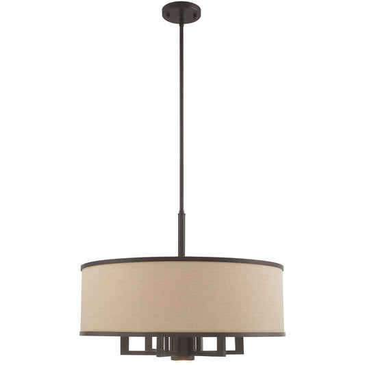 Livex Lighting Park Ridge Collection 7 Lt Bronze Pendant Chandelier in Bronze 62614-07