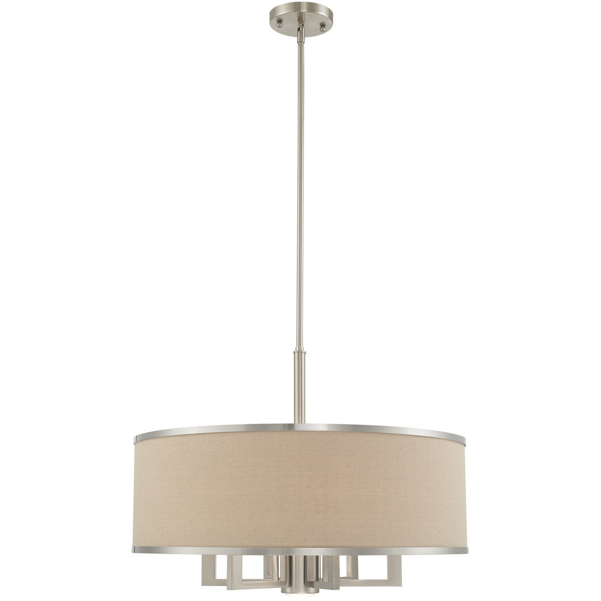 Livex Lighting Park Ridge Collection 7 Lt Brushed Nickel Pendant Chandelier in Brushed Nickel 62614-91