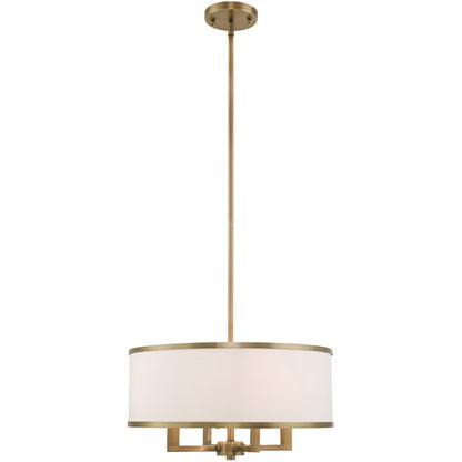 Livex Lighting Park Ridge Collection 4 Lt Antique Brass Pendant Chandelier in Antique Brass 62615-01