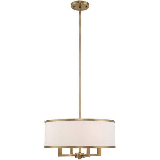 Livex Lighting Park Ridge Collection 4 Lt Antique Brass Pendant Chandelier in Antique Brass 62615-01