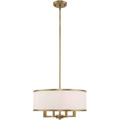 Livex Lighting Park Ridge Collection 4 Lt Antique Brass Pendant Chandelier in Antique Brass 62615-01