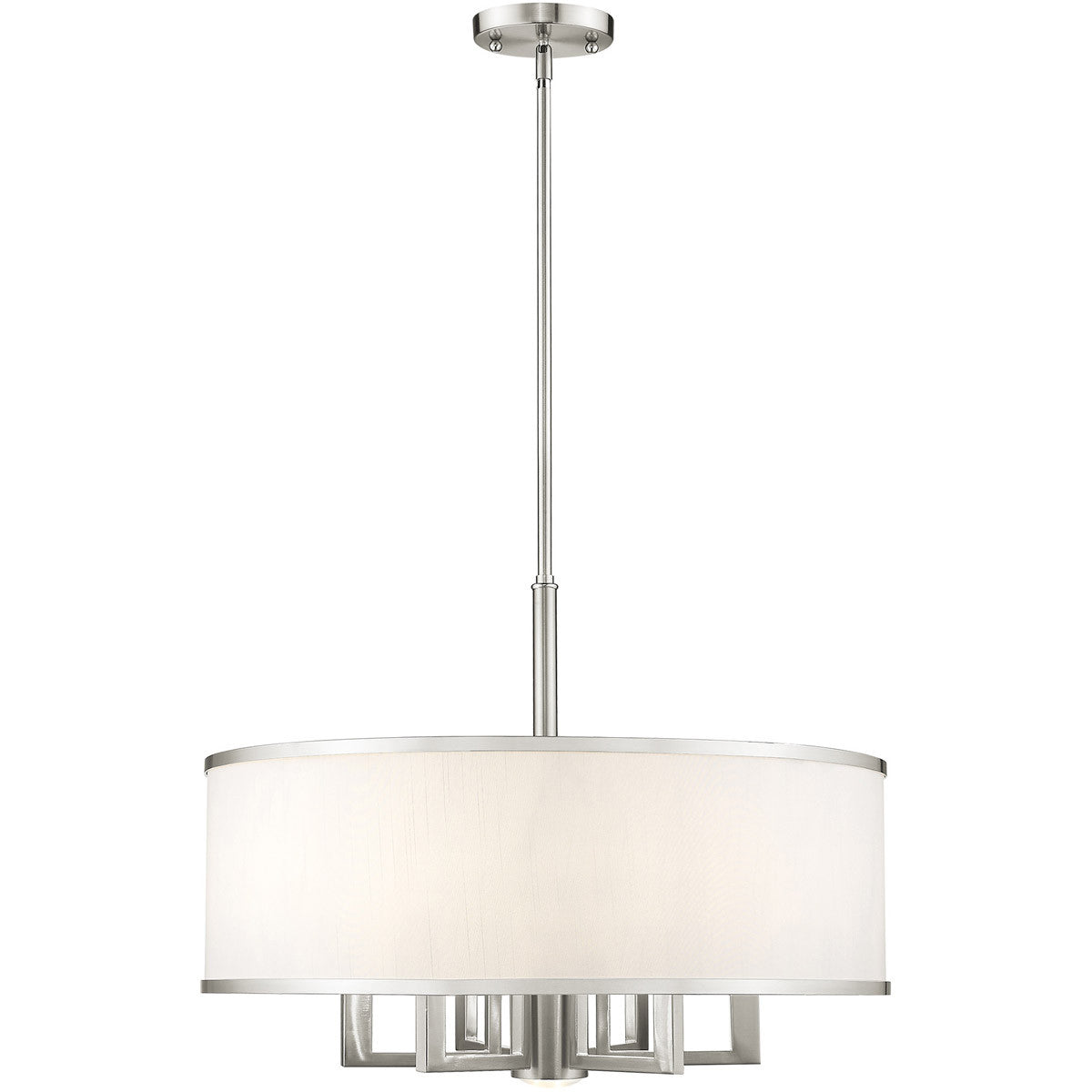 Livex Lighting Park Ridge  Collection 7 Light Brushed Nickel Chandelier in Brushed Nickel 62616-91