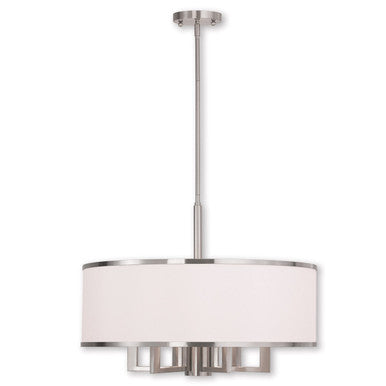 Livex Lighting Park Ridge  Collection 7 Light Brushed Nickel Chandelier in Brushed Nickel 62616-91