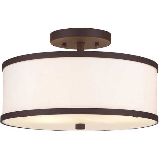 Livex Lighting Park Ridge Collection 2 Light Bronze Ceiling Mount in Bronze 62627-07