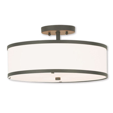 Livex Lighting Park Ridge Collection 3 Light Bronze Ceiling Mount in Bronze 62628-07