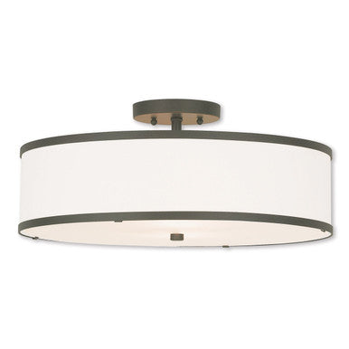 Livex Lighting Park Ridge Collection 3 Light Bronze Ceiling Mount in Bronze 62629-07