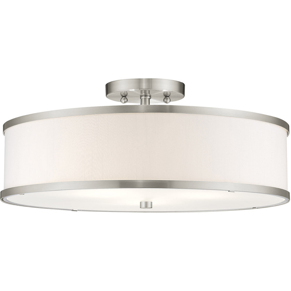 Livex Lighting Park Ridge Collection 3 Light Brushed Nickel Ceiling Mount in Brushed Nickel 62629-91