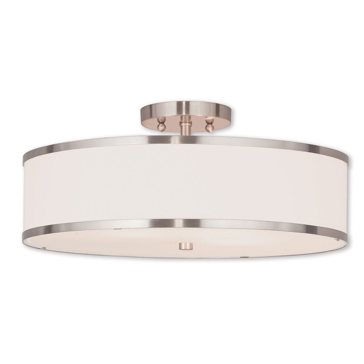 Livex Lighting Park Ridge Collection 3 Light Brushed Nickel Ceiling Mount in Brushed Nickel 62629-91