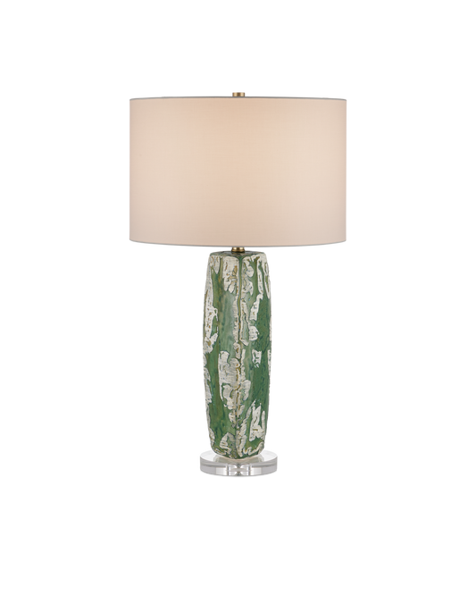 Currey & Co Zowan Table Lamp in Matte Green Smoke/Clear 6000-0966