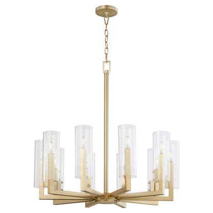 Quorum  Harbin 10 Light Chandlier - Aged Brass 6277-10-80