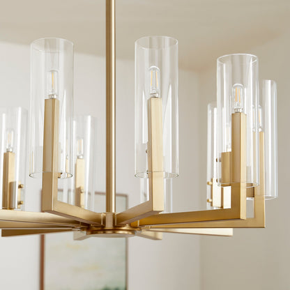 Quorum  Harbin 10 Light Chandlier - Aged Brass 6277-10-80