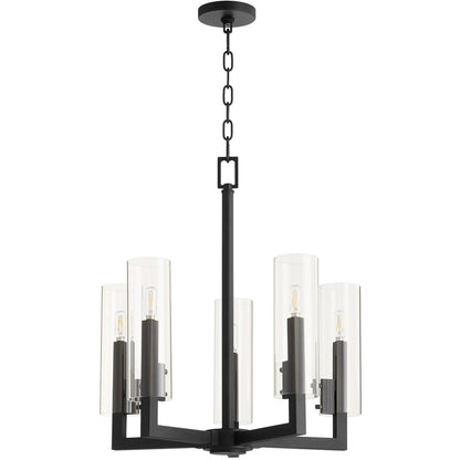 Quorum Harbin Chandelier in Textured Black  6277-5-69