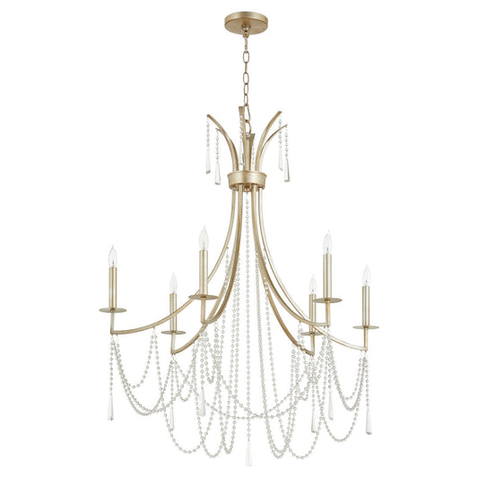 Quorum Malin Chandelier in Antique Silver 628-6-60