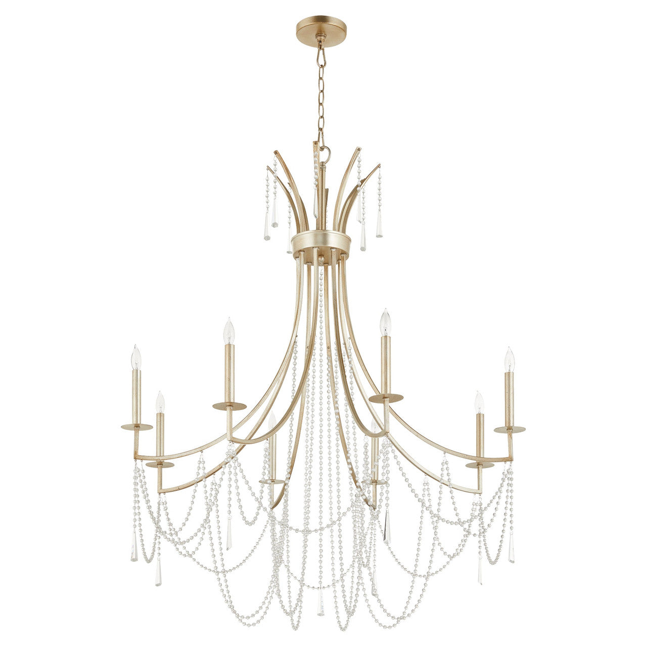 Quorum Malin Chandelier in Antique Silver 628-8-60