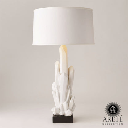 Global Views Facet Cluster Lamp White with White Shade AC5137