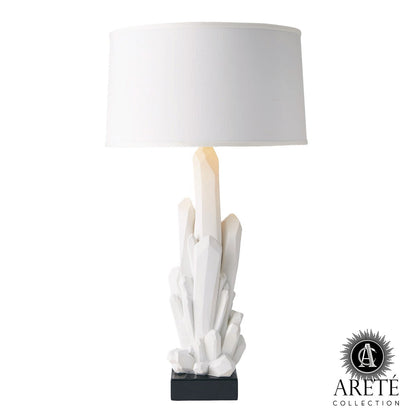 Global Views Facet Cluster Lamp White with White Shade AC5137