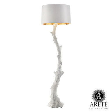 Global Views Faux Bois Floor Lamp White AC5143