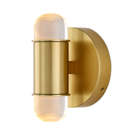 Currey & Co. Capsule Brass LED 2-Light Wall Sconce 5000-0242