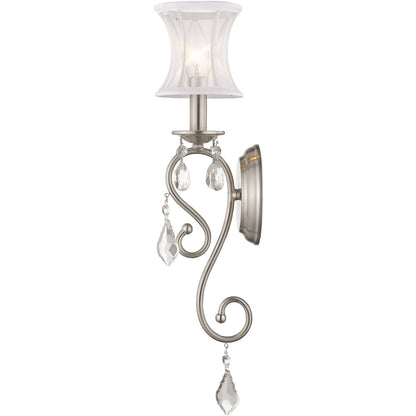 Livex Lighting Newcastle Collection 1 Light Brushed Nickel Wall Sconce in Brushed Nickel 6301-91