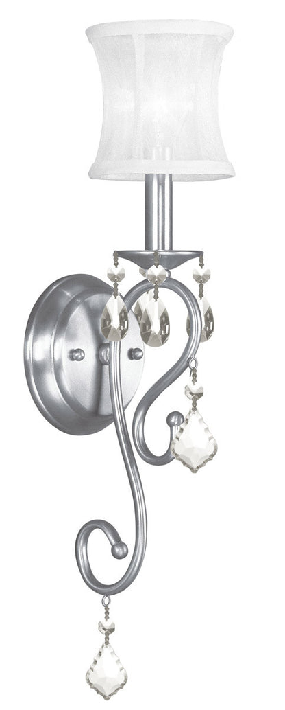 Livex Lighting Newcastle Collection 1 Light Brushed Nickel Wall Sconce in Brushed Nickel 6301-91