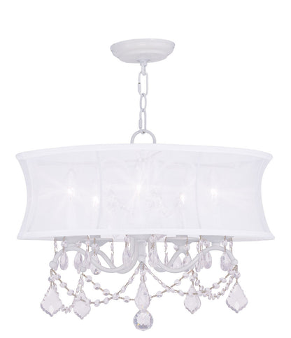 Livex Lighting Newcastle Collection 5 Light White Chandelier in White 6305-03