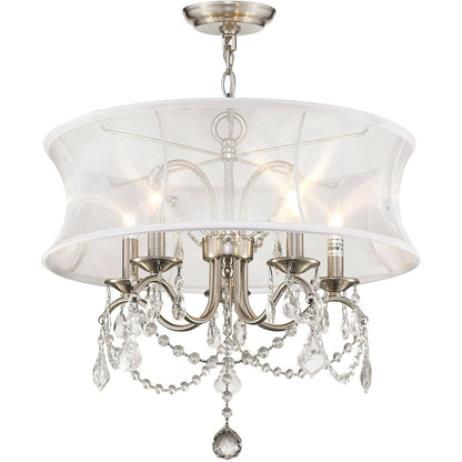 Livex Lighting Newcastle Collection 5 Light Brushed Nickel Chandelier in Brushed Nickel 6305-91