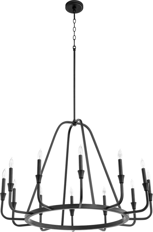 Quorum Marquee Chandelier in Textured Black 6314-12-69