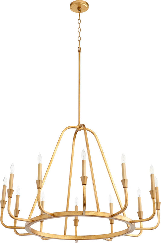 Quorum Marquee Chandelier in Gold Leaf 6314-12-74