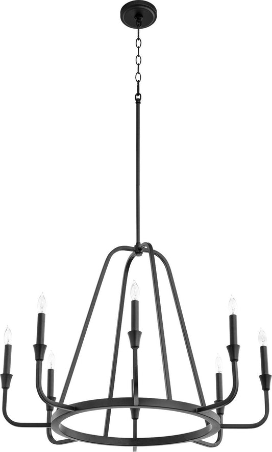 Quorum Marquee Chandelier in Textured Black 6314-8-69