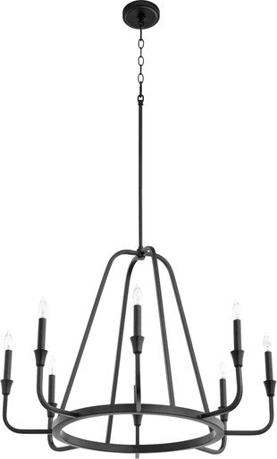 Quorum Marquee Chandelier in Textured Black 6314-8-69