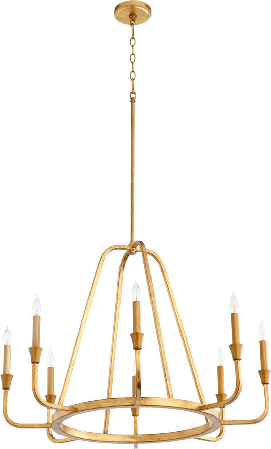 Quorum Marquee Chandelier in Gold Leaf 6314-8-74