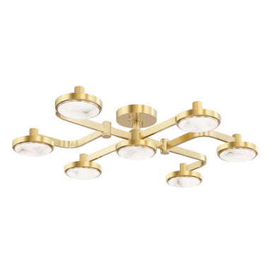 Hudson Valley Lighting Meander Semi Flush in Aged Brass 6332-AGB