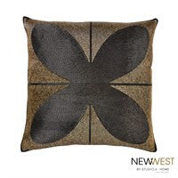 Global Views Studio A Home Blossom Beaded Pillow-Black/Gold NW7.90017