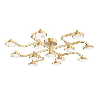 Hudson Valley Lighting Meander Semi Flush in Aged Brass 6343-AGB